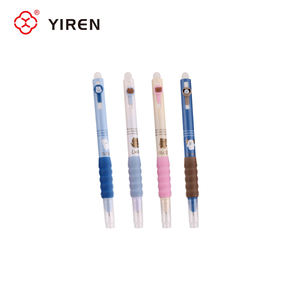 Stylo plume rétractable YIREN, mignon, dessin animé, animal, plastique, kawaii, caoutchouc, poignée souple, cadeau idéal pour les fournitures scolaires - Product Image 1