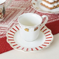 Ensemble de vaisselle en céramique Lelyi Creative Cute Christmas Bear, design élégant et raffiné, pour le thé de l'après-midi et le café, vente en gros