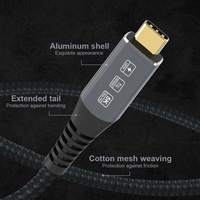 Kabel USB4 100W kecepatan cepat 40Gpbs Thunderbolt 4 kabel Data Tipe C ke Tipe C untuk kabel Transfer DisplayPort 8K Audio Video USB4.0
