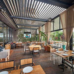 Pergola et gazebo en aluminium d'extérieur personnalisés avec toit à lames, marque <span class=keywords><strong>Airfun</strong></span>, facile à assembler, décorations de jardin - Product Image 4