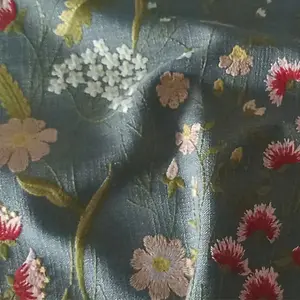 Шторы из льна и полиэстера с цветочной вышивкой для гостиной от китайского производителя, занавески с вышивкой