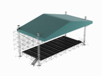 Estructura de Exhibición Portátil de Doble Capa de Aluminio y Acero F34, Soporte de Publicidad con Tubo Principal de Esquina de 90 Grados de 50*3 mm