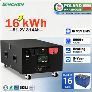 ชุดแบตเตอรี่ลิเธียมโพลีเมอร์ Lifepo4 51.2V 314Ah 16.07kWh พร้อมระบบจัดการแบตเตอรี่ JK V19 BMS 48V สำหรับระบบโซลาร์เซลล์ในครัวเรือน จัดส่งจากโปแลนด์ แบบ DDP - Product Image 1