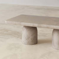 Table basse ovale en marbre minimaliste Kumusi Furniture, nouvelle collection, style pierre naturelle pour la maison
