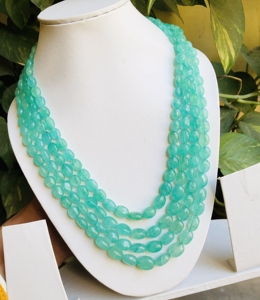 Natural Russian Emerald Oval Mani Shape <b>Beads</b> <b>Green</b> Emerald Wedding <b>Necklace</b> Gemstone <b>Beads</b> Limited Stock 1 Full Strand - Product Image 1