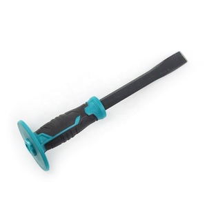 Cincel para piedra OEM económico, cincel en frío para mampostería, rompe rocas con <span class=keywords><strong>hoja</strong></span> pulida y mango de goma de doble color con protección. - Product Image 2