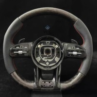 Volant en cuir et fibre de carbone personnalisé YLA pour Mercedes Benz W205 W212 W213 W221 W222 W117 W118 X118 CLA250 CLA45 AMG
