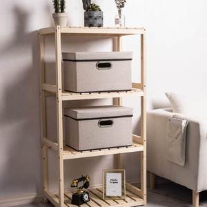 Wholesale Cotton Linen Storage Box with Lid Foldable Desktop Organizer for Toys & Clothes <b>Wardrobe</b> Storage Box - Product Image 6