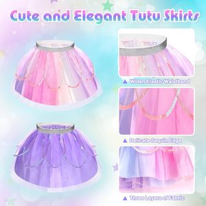 Set Vestito <span class=keywords><strong>Principessa</strong></span> <span class=keywords><strong>Unicorno</strong></span> con Perline e Stampa Floreale, con Tutù, Ali, Scarpe, Gioielli e Fascia per Capelli per Bambine e Bimbe Piccole - Set Regalo per il Gioco - Product Image 4