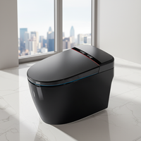 Toilette intelligente monobloc avec télécommande, siège chauffant et séchage à l'air, écran LED, veilleuse douce, cuvette allongée