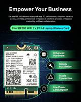 Tarjeta Inalámbrica WiFi 7 BE200 M.2, 8774 Mbps, Tri-Banda, 802.11BE, BT5.4, Adaptador de Alta Velocidad para Laptop