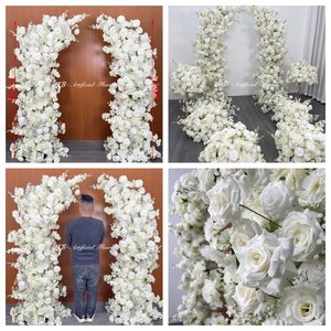 High Simulation red and green <b>Hydrangea</b> <b>Artificial</b> aisle <b>Flowers</b> Wholesale Wedding floor decor aisle <b>flower</b> - Product Image 4