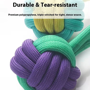 Balle pour animaux de compagnie directement de l'usine - Jouet à mâcher tissé en gros avec couleurs assorties pour la santé dentaire - Product Image 3
