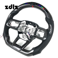 Volant en cuir en fibre de carbone LED personnalisé pour 2024 pour Ford Mustang GT accessoire d'intérieur de voiture