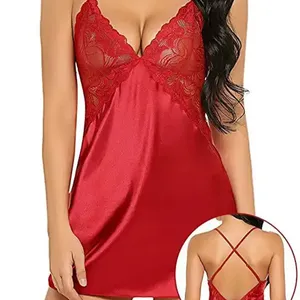 Deep V gaun malam transparan bertali Halter Satin Slip baju malam Mini baju Malam ukuran Plus baju tidur