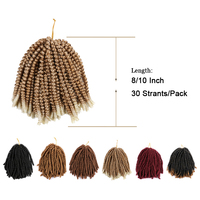 Sortie d'usine 8 pouces 110g pré-bouclé moelleux printemps Afro torsion Passion torsion tresses synthétique Crochet Ombre bouclés Extension de cheveux
