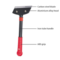 Outil à main de nettoyage de vendeur d'usine 18*100mm grattoir en métal d'aluminium Balde remplaçable en acier avec marteau pour la peinture sur verre de mur