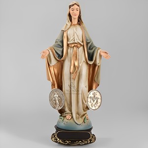Statua Modello della Vergine della Milagrosa in Resina Dipinta a Mano, Stile Natalizio, Arte Religiosa Cattolica Cristiana - Product Image 1