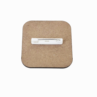 Badge nominatif vierge pour sublimation avec épingle, en MDF, finition brillante, écologique, 70x70mm, pour promotion professionnelle et événements