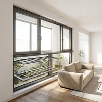 Fenêtre coulissante en alliage d'aluminium blanc équipée de verre trempé pour la décoration de la maison (chambre, cuisine, balcon et salle de bain)