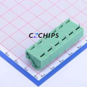 KF237-7.62-6P Spring Terminal Block Through hole Component (THT),P=7.62mm Connector 1x6P 7.62mm Green 6P - Product Image 2