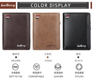 Portafoglio da <span class=keywords><strong>Uomo</strong></span> Corto di <span class=keywords><strong>Lusso</strong></span> Multifunzione in Pelle Sintetica con Chiusura a Cerniera e Grande Capienza per Carte - Product Image 2