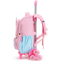 Sac à dos trolley convertible léger et grand format pour école primaire, unisexe, avec roues amovibles et motif de dessin animé, vente en gros