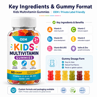Fabrication sous contrat de gommes multivitaminées pour enfants, formule personnalisée OEM ODM, bien-être des enfants, marque blanche, vente en gros, approvisionnement en vrac