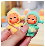 Kawaii 3D Beflockte Cartoon-Figuren Mädchen Jungen Niedliche Menschliche Gesichter Schöne Puppen Kreative Kinder-Geschenke Überraschungs-Blindbag
