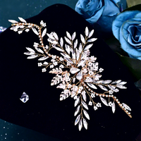 Diadème vintage européen américain en argent avec strass, bordure en alliage en forme de feuille, pince à cheveux, bandeau de mariée, robe de mariée