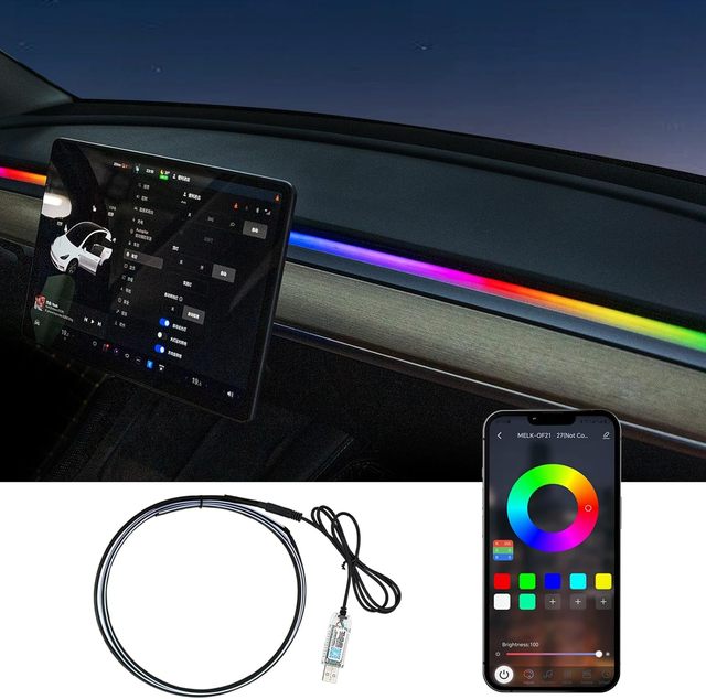 USB Interior Car Dashboard LED Strip Lights Neon Light Strip Car Ambient Lighting Kits for Car Decoration Accessories