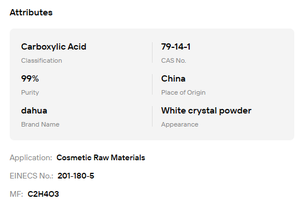 Ácido Glicólico al 99% de Pureza, Materia Prima Cosmética para Productos Blanqueadores y Exfoliantes para la Piel, Suministro de Fábrica - Product Image 6