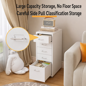 Meuble de rangement métallique à roulettes multi-tiroirs pour la maison, armoire de rangement mobile en acier démontable pour espaces étroits, idéal pour les enfants - Product Image 3