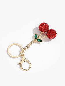 Creative Cute Fruit Shape Keyring Rhinestone Cherry Charm <b>Keychain</b> Bag Pendant Ornaments for Women Men Souvenir Birthday Gift - Product Image 6