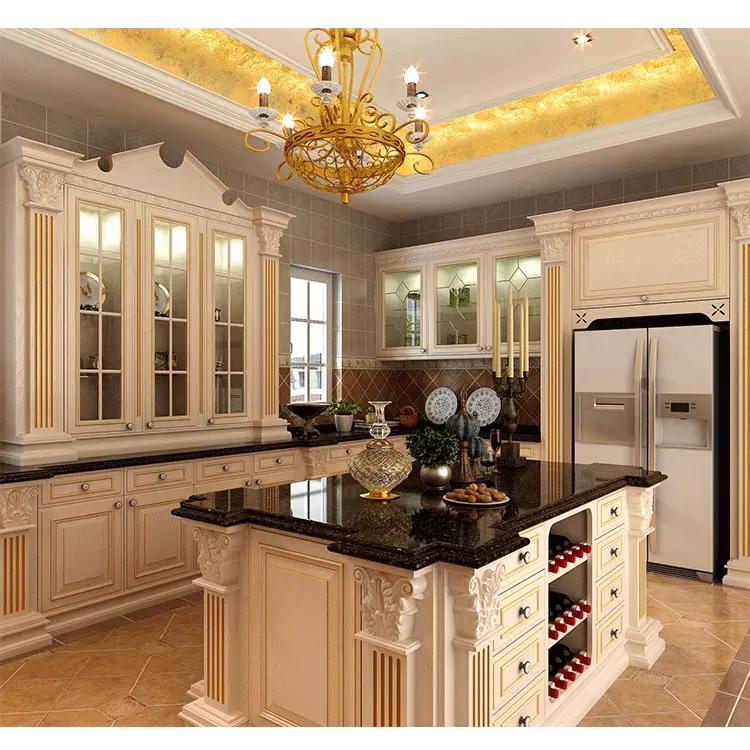 Meubles de rangement de cuisine en bois de cerisier garde-manger blanc Shaker soulever panneau portes de cuisine armoires de cuisine