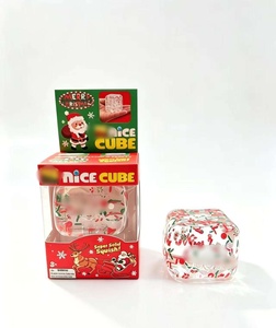 Petit cube de glace anti-stress lumineux à paillettes pour Halloween, jouet fantaisie amusant en maltose cubique, idéal pour l'export. - Product Image 1