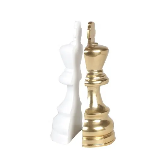 الذهب الأبيض الشطرنج الملك تصميم غلاف معدني متوفرة في غيرها من الألوان والأحجام تستخدم الجدول الديكور التبعي مكتب منزلي ديكور