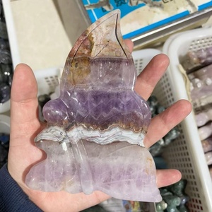 Precio al por mayor artesanías de piedras preciosas talladas a mano amatista natural ágata de encaje musgo ágata Hada espeleología para Decoración - Product Image 5