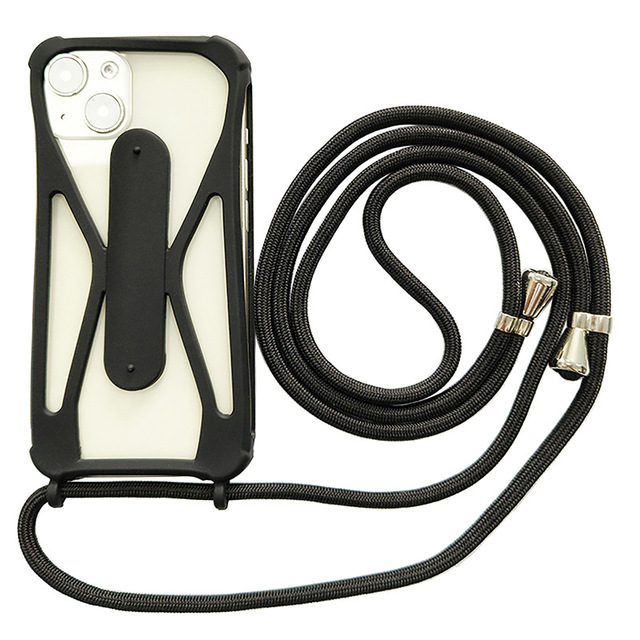 Universal Hands-Free Adjustable Mobile Phone Lanyard Case Crossbody for iPhone 16 15 12 Silicone Frame Phone Holder With Strap
