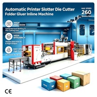 Machine à rainurer les cartons ondulés CT avec alimentation par le bord avant, impression flexographique 5 couleurs, découpe, plieuse-colleuse en ligne, ligne de production de boîtes