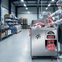 Picadora y Rebanadora de Carne Eléctrica Comercial Automática 2 en 1, Capacidad de 200 kg/h para Restaurantes, Carnicerías y Servicios de Catering
