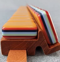 Offre Spéciale – Ensemble de Mahjong de Luxe Américain à Sept Couches en Acrylique Orange Gravé, Résistant à l'Eau, pour 4 Joueurs, Table de Jeu Portable pour Casino