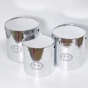 Portable Flower Box Round Floral Box Hug Bucket Storage <strong>Wedding</strong> Rose <strong>Packing</strong> Gift Box - Product Image 1