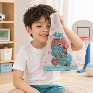 <span class=keywords><strong>Serviette</strong></span> pour enfants en coton 100% de qualité supérieure, très absorbante, motif dessin animé mignon, 25*50cm, 47g, idéale pour les routines de soin de la peau des enfants - Vente chaude - Product Image 5