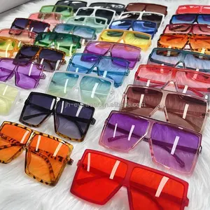 Oversize vintage square sun glasses 2022 coloful UV400 PC lens women sunglasses