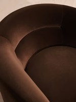 Fauteuil individuel de luxe moderne en velours marron chocolat, fauteuil design pour salon, hall d'hôtel, ensemble de meubles de salon rembourrés