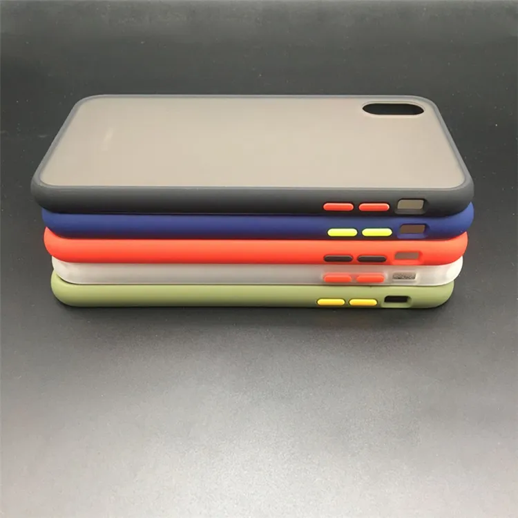 IPhone X 11 promaxマット半透明ハード耐衝撃性バックカバー用電話ケース