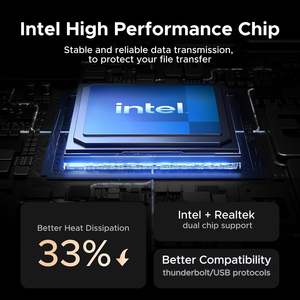 Boîtier <span class=keywords><strong>SSD</strong></span> NVMe M.2 UGREEN Intel Chip 40 Gbps [ Double puces intelligentes et ventilateur de refroidissement ] Boîtier NVMe en aluminium Plug & Play - Product Image 3