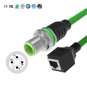 Tùy chỉnh M12 kết nối 4 pin D mã Nam Nữ cắm để RJ45 cáp kết nối công nghiệp không thấm nước cat6A cáp điện - Product Image 4