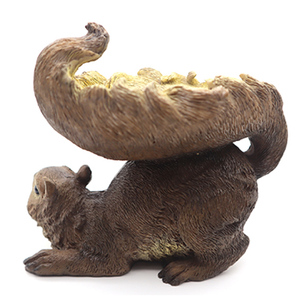 Mangeoire à oiseaux en résine peinte à la main, décoration personnalisée, écureuil brun des bois, mangeoire à oiseaux d'extérieur, ornement de décoration de <span class=keywords><strong>jardin</strong></span> - Product Image 2